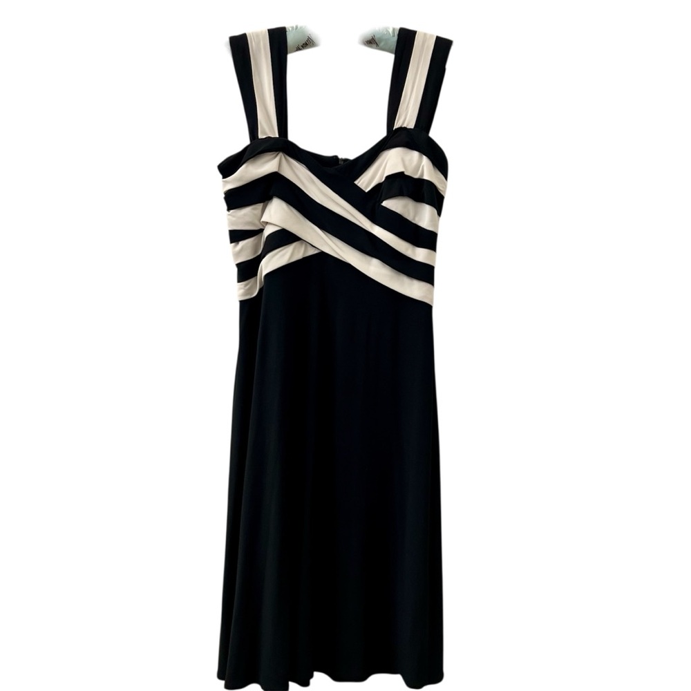 Elegant Black and White Striped Dress